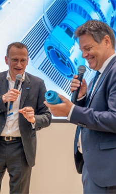 German Vice Chancellor Robert Habeck visits Flender at Hannover Messe