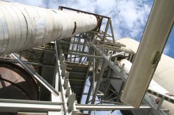 Looking up from the 'top' of the preheater tower.