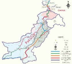 Position of the Khairpur plant, in relation to the main cities of Pakistan and significant projects in the Chinese-backed Pakistan Economic Corridor.