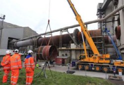 A new kiln shell section on kiln line 2.