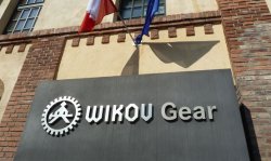 Outside the Wikov Gear plant in Pilsen, Czechia. This part of Wikov Group was originally part of Skoda. The older logo was kept to preserve the history and show the evolution of the Wikov brand.