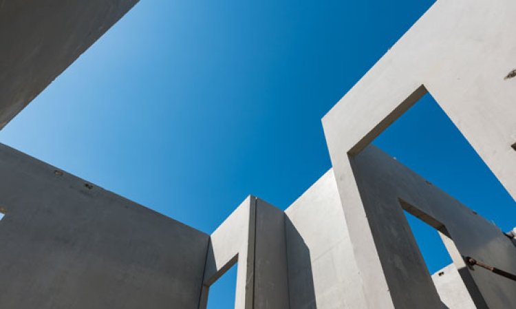 Construction site with concrete precast wall, void and solid. Source: Shutterstock.
