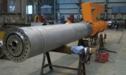 An FCT Turbujet burner in the workshop.