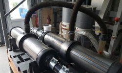 Figure 1: Air turbulence zones of Coomtech’s test facility at the Wolfson Centre for Bulk Solids Handling at the University of Greenwich in Chatham, UK.