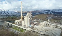 The Breedon Group Hope plant, as seen from the road to the limestone quarry.