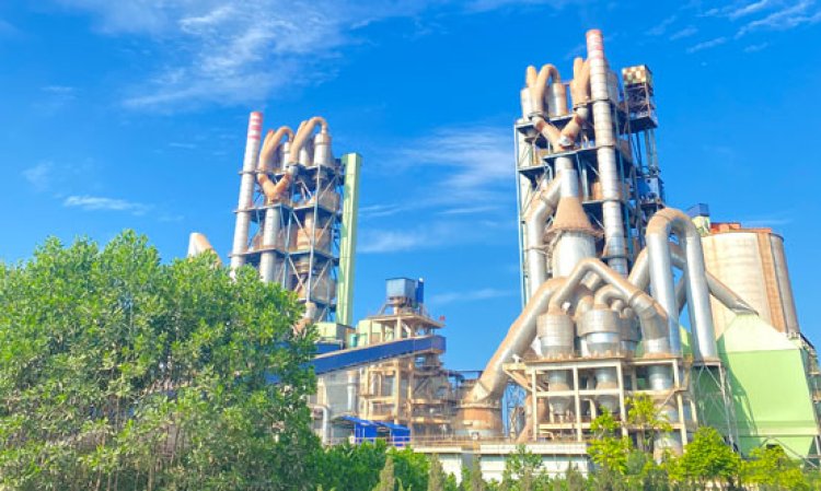 A view of the Song Lam Cement plant’s two large cement production lines. They will shortly be joined by two more.
