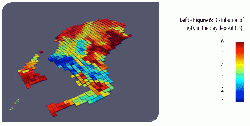 Figure 6: Distribution of Fe2O3 in the clay deposit (%).