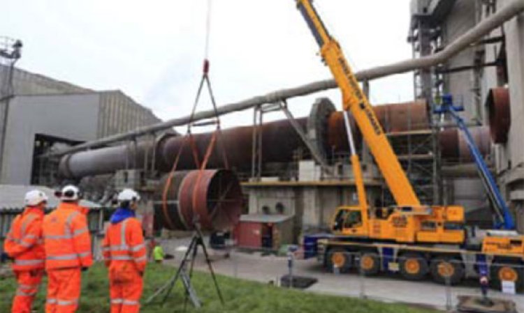 A new kiln shell section on kiln line 2.