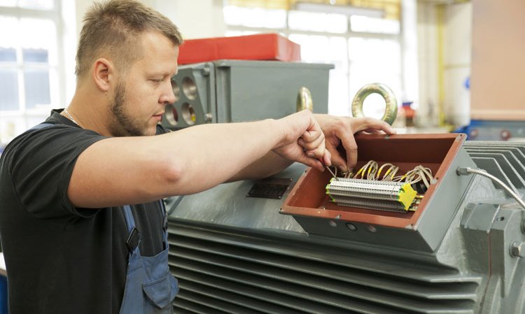 Large electrical motor manufacturing relies heavily on skilled manual labour.