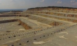 Figure 1: The limestone quarry supplies most of the material to produce white and grey cement. A textbook example of a safe quarry design and well-managed quarry.