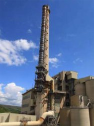 The temporary chimney to facilitate main chimney repairs.