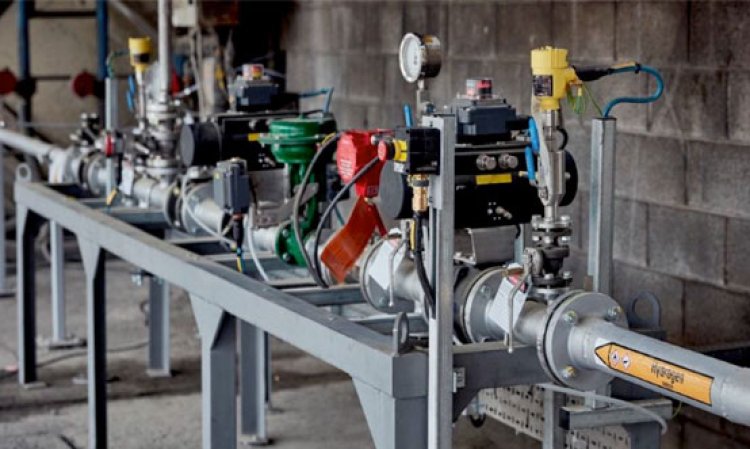 Hydrogen supply lines at the Hanson Ribblesdale plant. Source: Hanson.